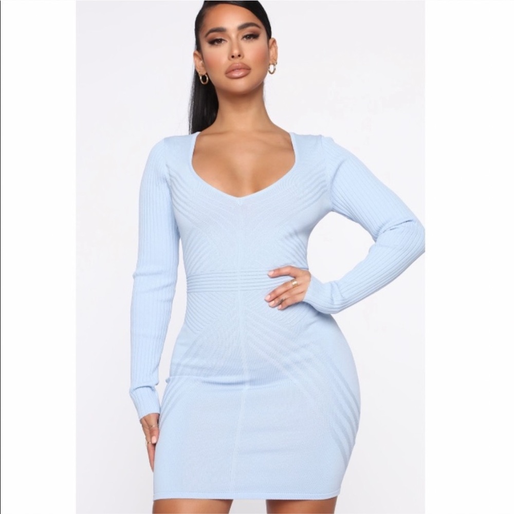 Fashion Nova “Frozen Heart” Sweater Mini Dress
